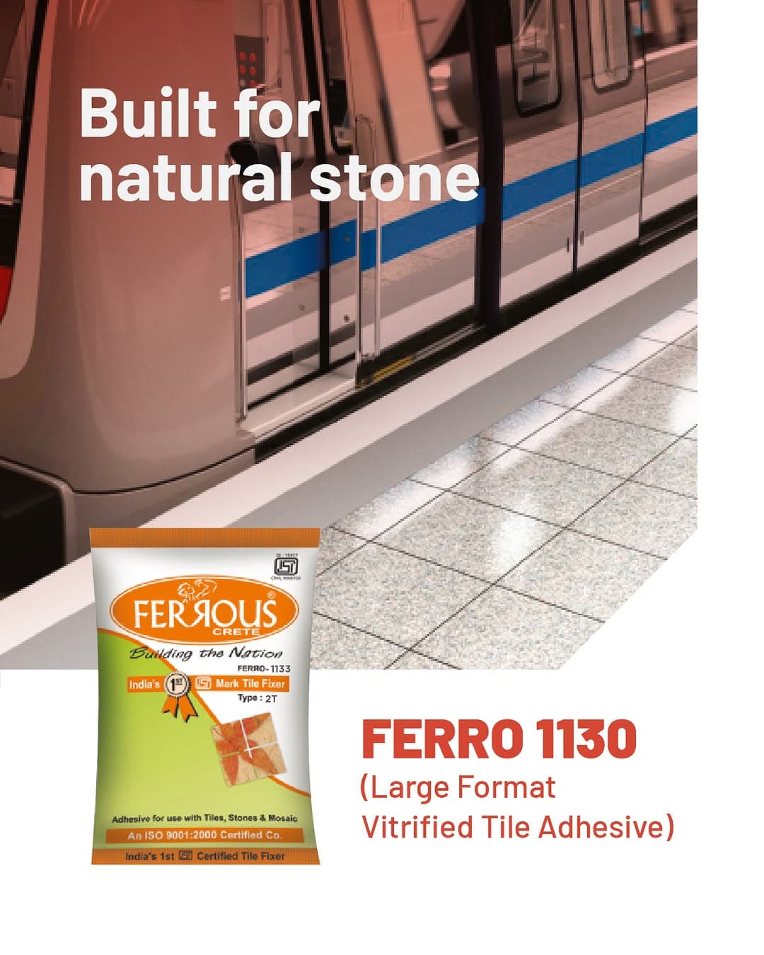 Ferrous Crete Ferro 1130 adhesive for natural stone