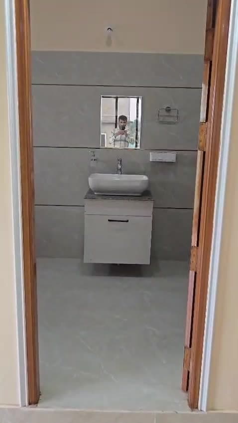Client bathroom installation with sanitary fixtures